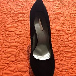 Black suede heels